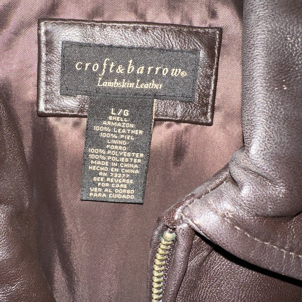 Croft & Barrow Dark Brown Leather Jacket